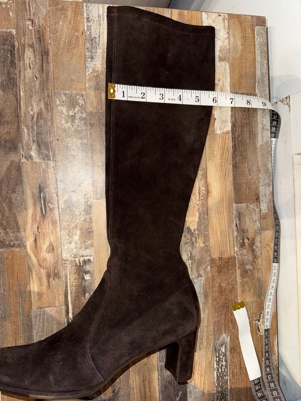 Stuart Weitzman Brown Suede Knee-High Block Heel Boots - Picture 9 of 15